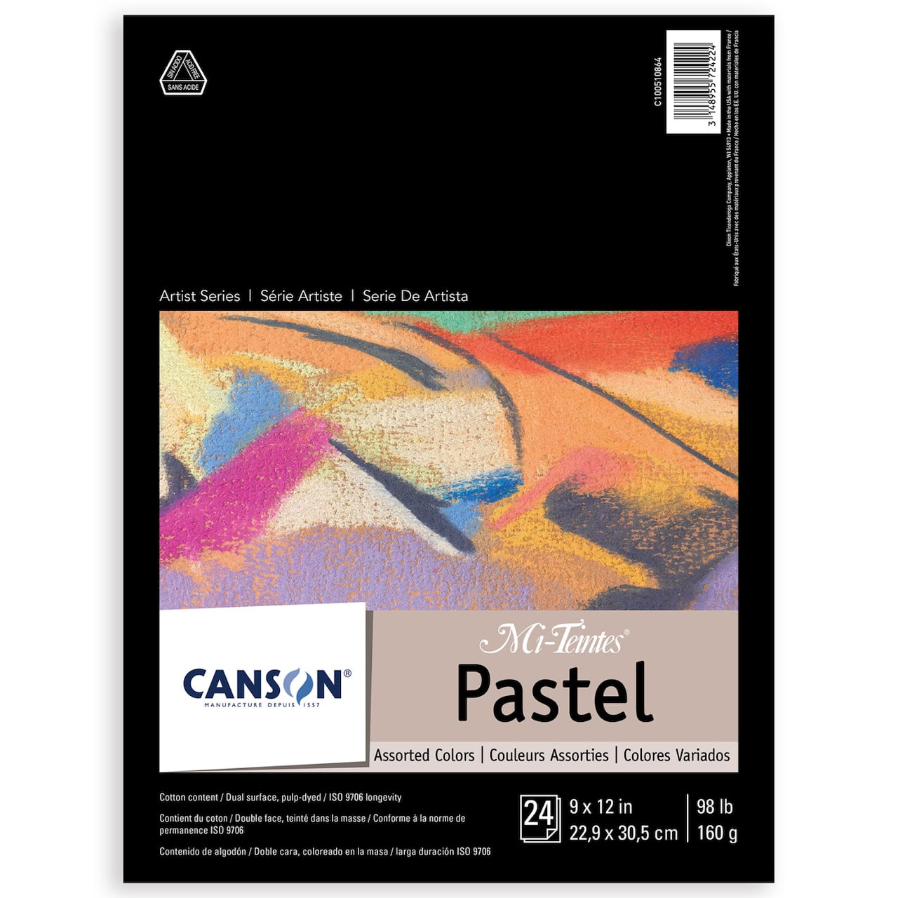 Canson® Mi-Teintes® Assorted Colors Pastel Paper Pad